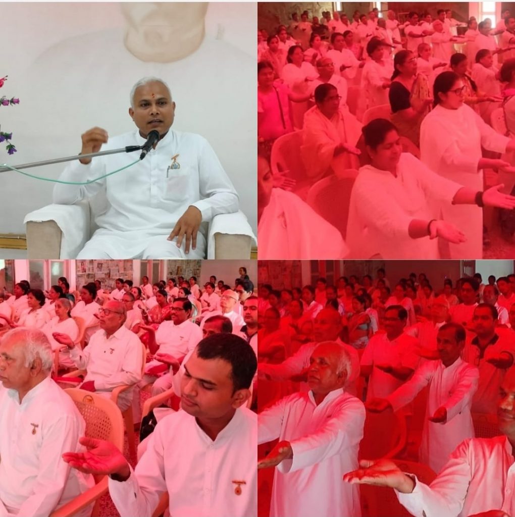 बीके संतोष भाई जी द्वारा क्रिएटिव योगाभ्यास कराया गया